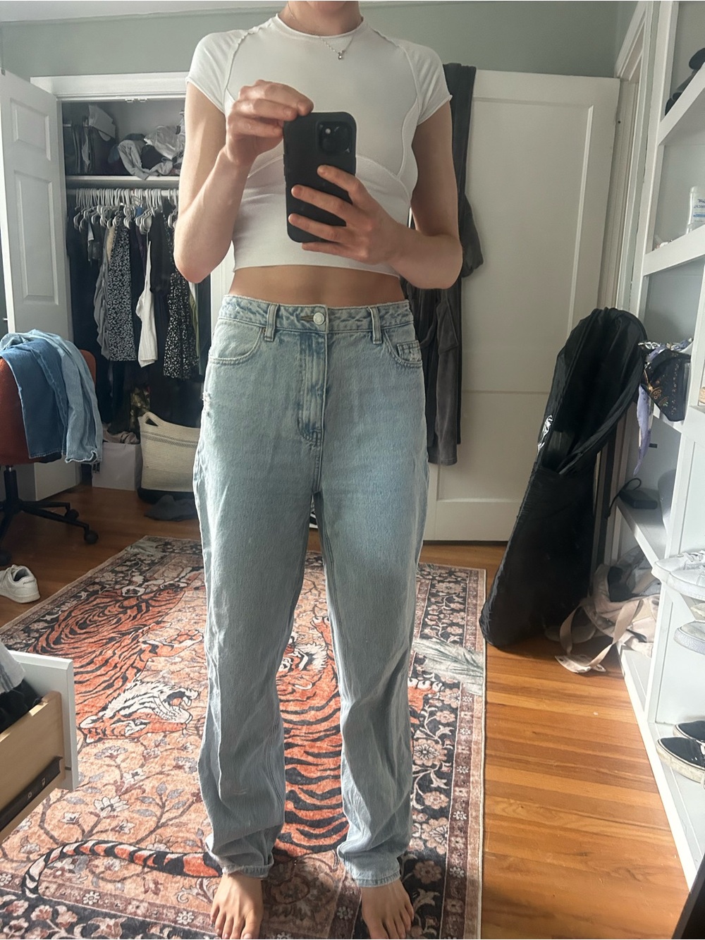 PacSun Light Blue Boyfriend Jeans - High Rise Relaxed Fit